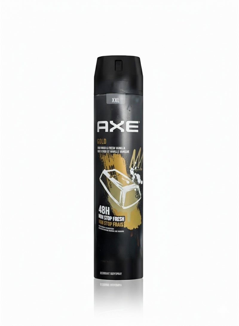 بخاخ مزيل عرق أكس جولد (AXE Gold) - 250 مل - عطر فاخر بنوتات خشب العود والفانيليا الداكنة